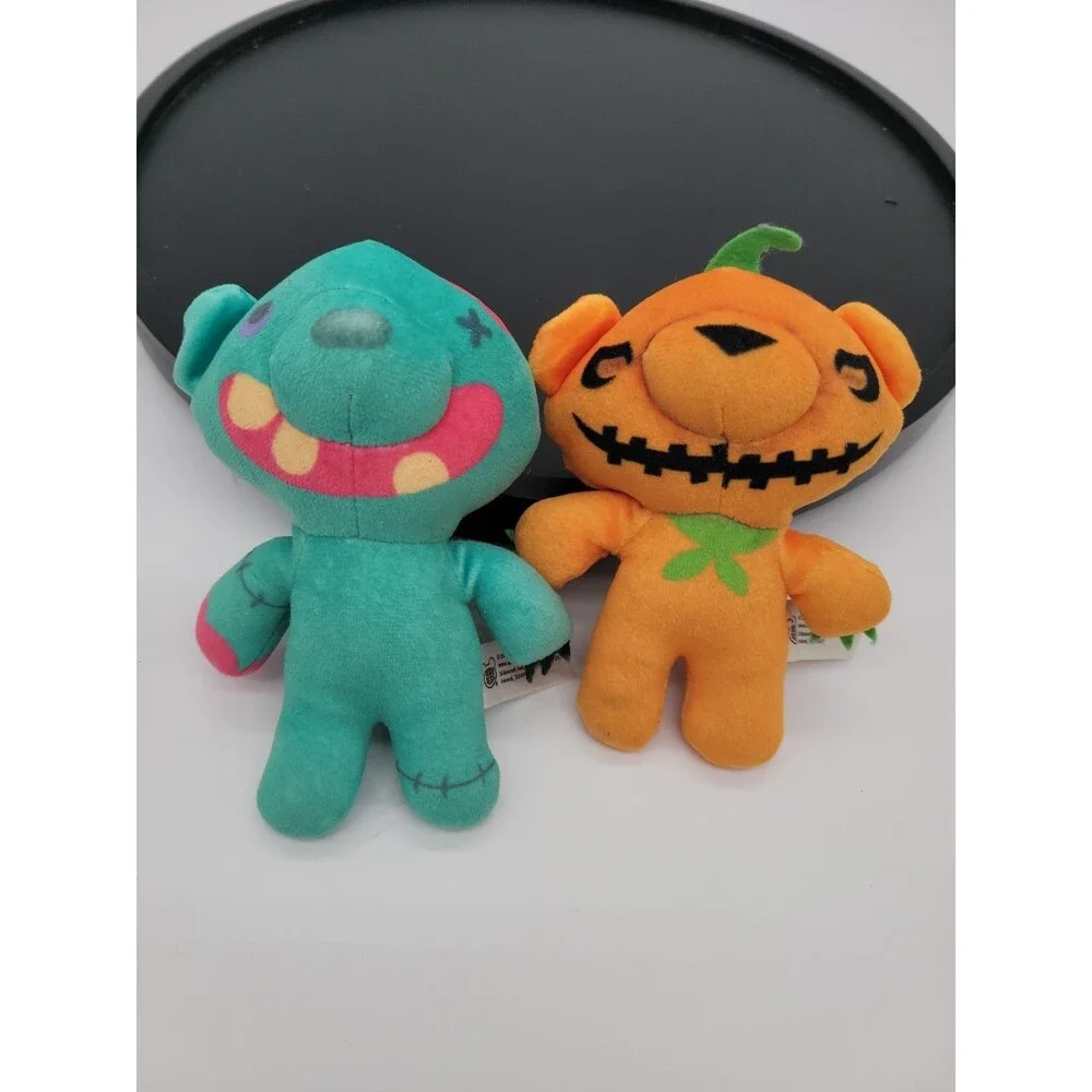 2 Deddy Bears Mini Plush Gothic Coffin  Zombear Undead Zombie Blue and Orange 5